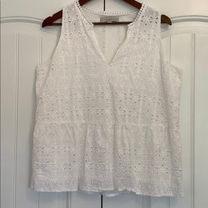Eyelet Peplum Top